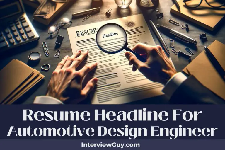 788 Resume Headlines for Automotive Design Engineers (Drive Success)