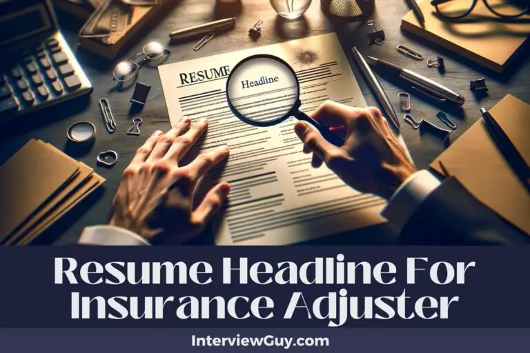 771 Resume Headlines for Insurance Adjusters (Risk and Reward)