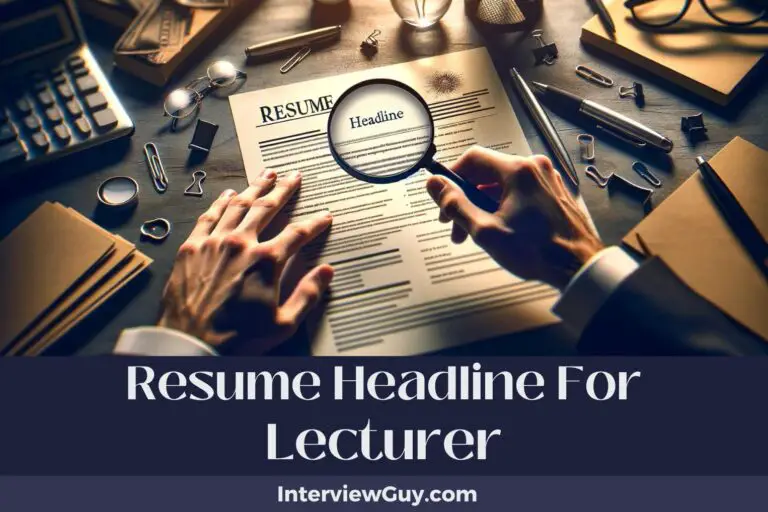 802 Resume Headlines for Lecturers (Lesson Leaders Ascend)