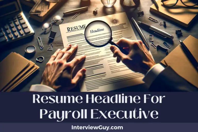 783 Resume Headlines for Payroll Executives (Cash In Success)