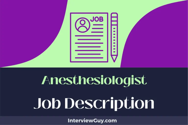 Anesthesiologist Job Description [Updated for 2025]