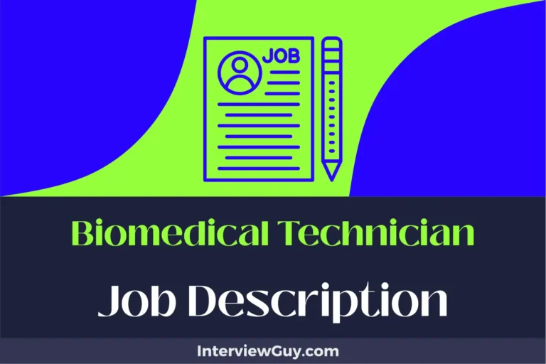 Biomedical Technician Job Description [Updated for 2024]