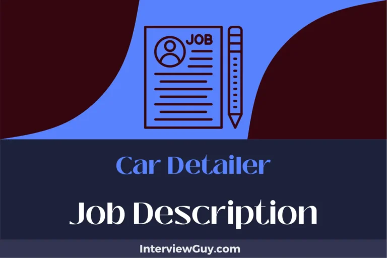 Car Detailer Job Description [Updated for 2024]