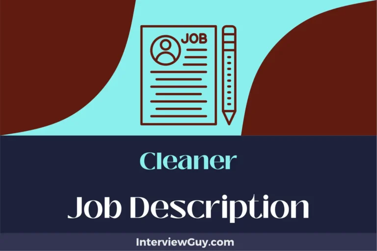 Cleaner Job Description [Updated for 2024]