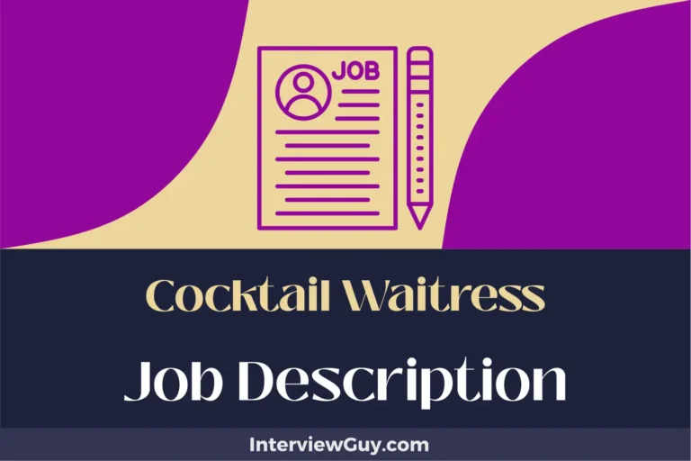 Cocktail Waitress Job Description [Updated for 2024]