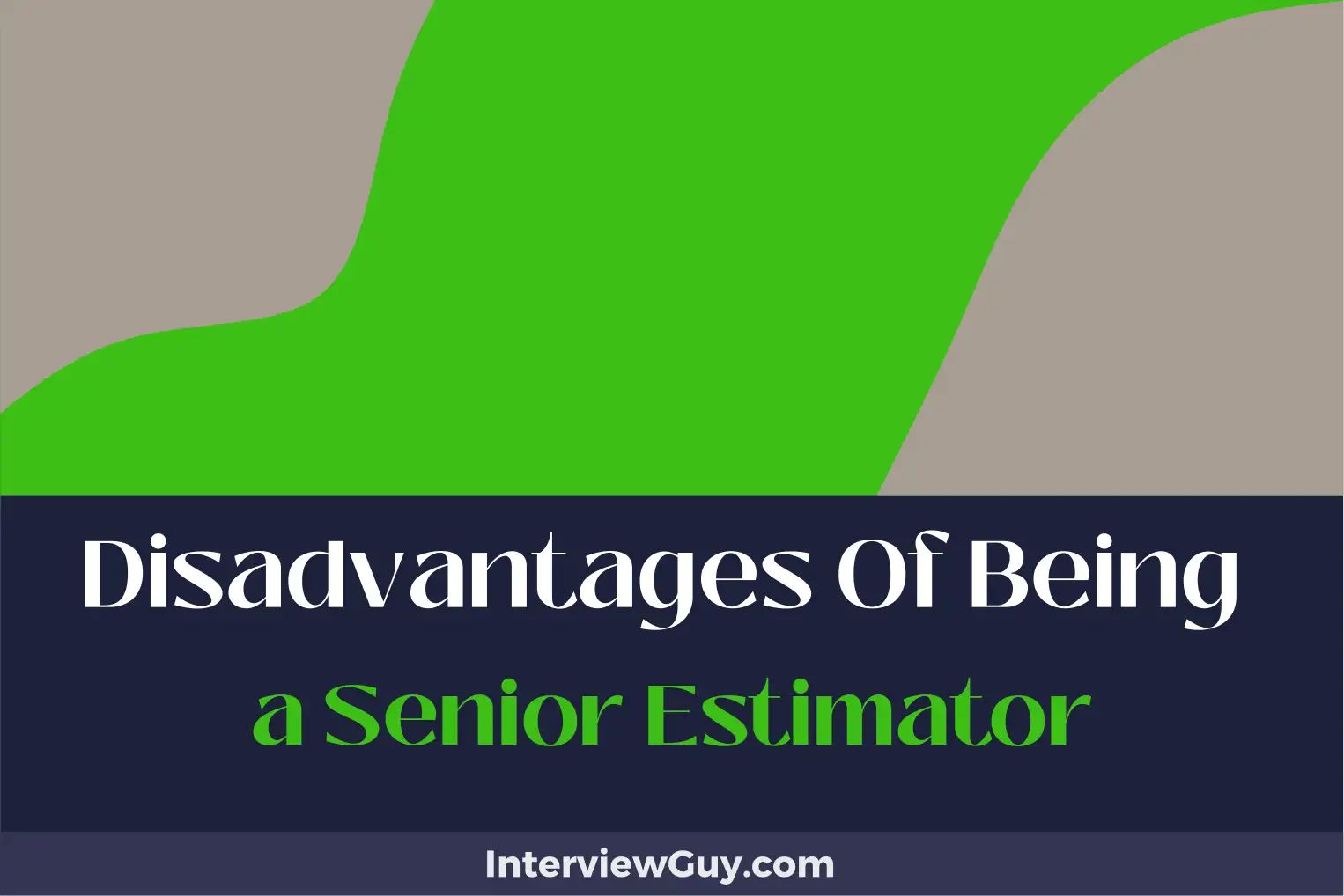 disadvantages of being a senior estimator