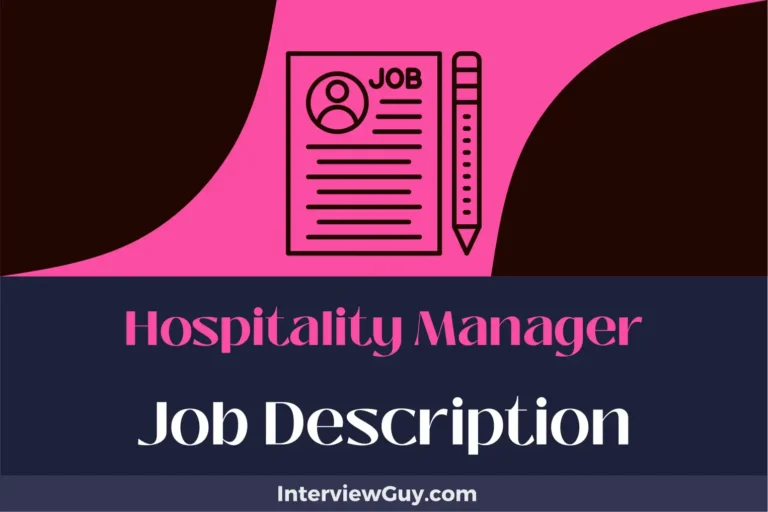 Hospitality Manager Job Description [Updated for 2024]