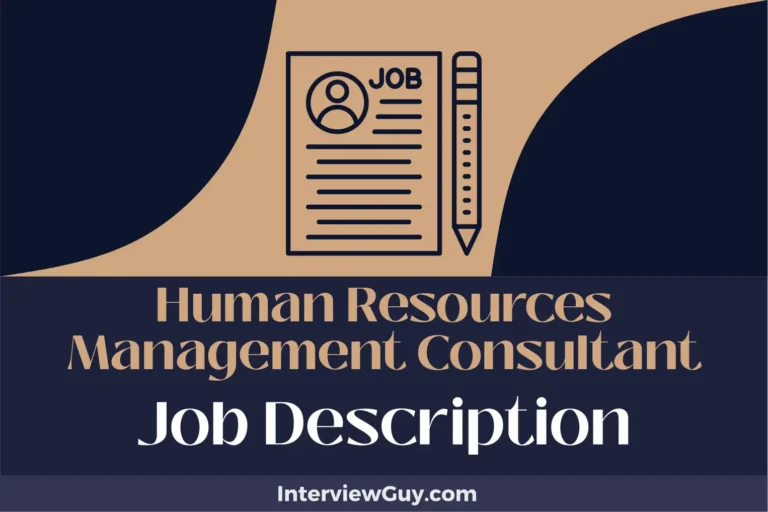 Human Resources Management Consultant Job Description [Updated for 2024]