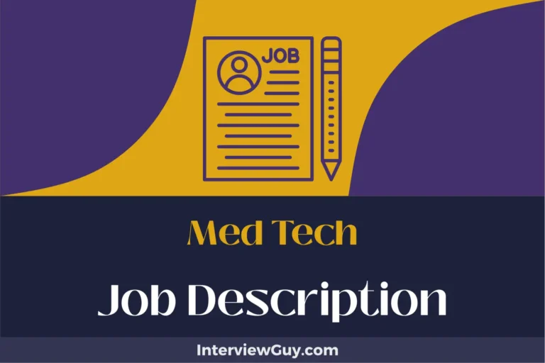 Med Tech Job Description [Updated for 2024]