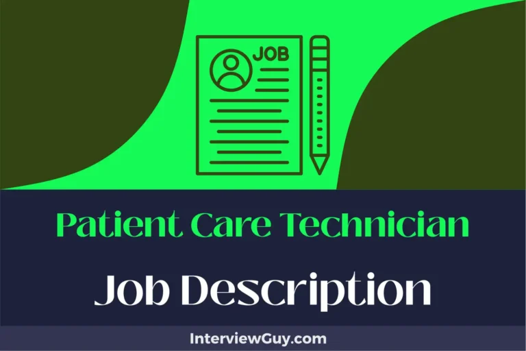 Patient Care Technician Job Description [Updated for 2024]