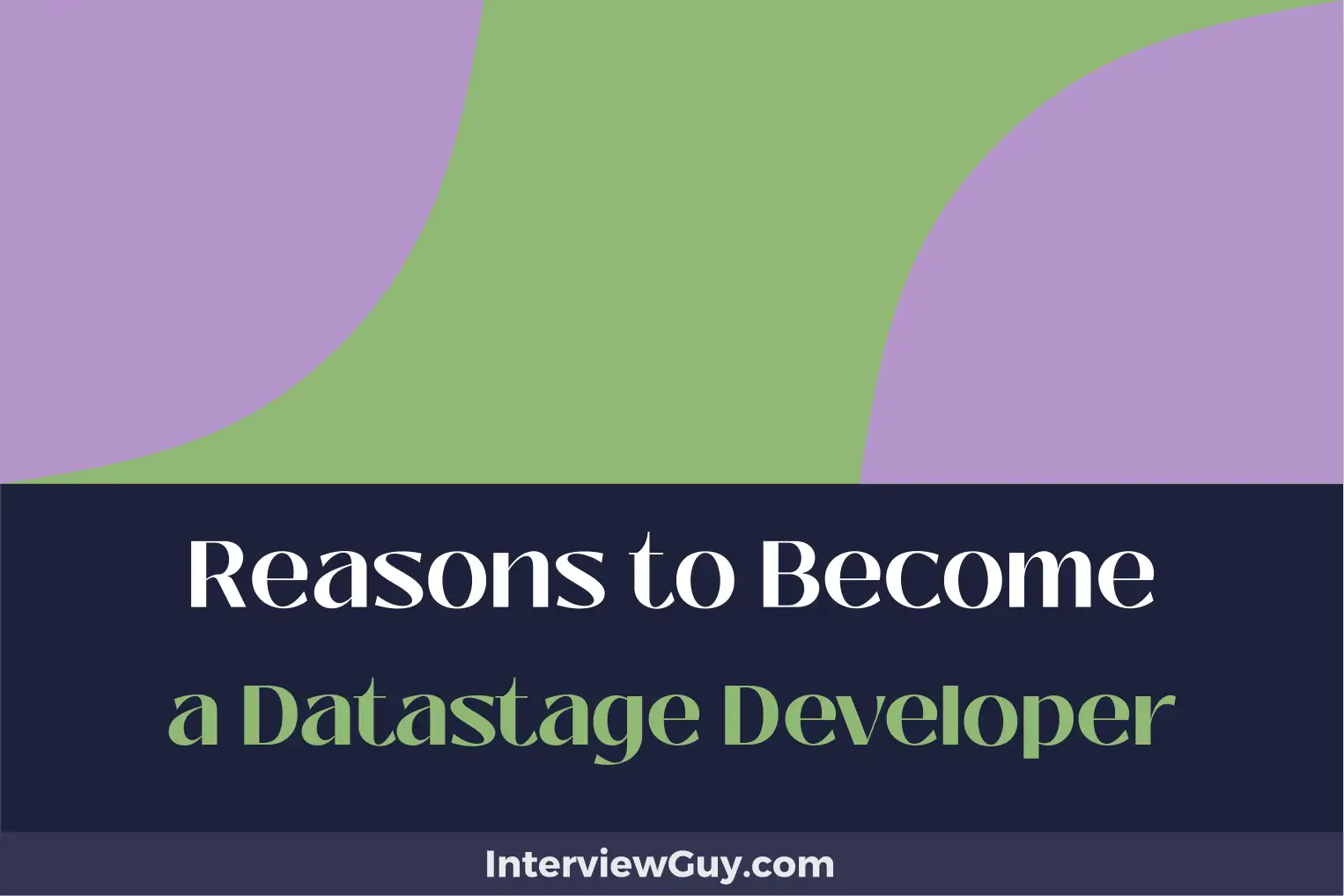 reasons to become a datastage developer