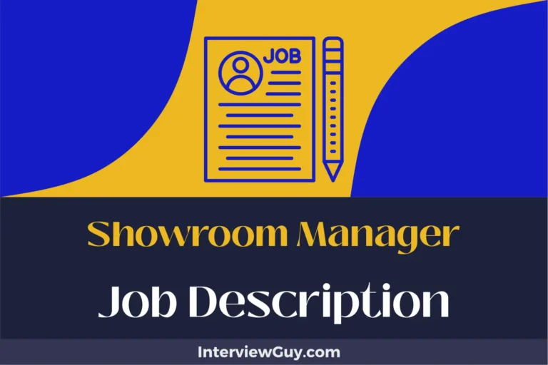 Showroom Manager Job Description [Updated for 2024]