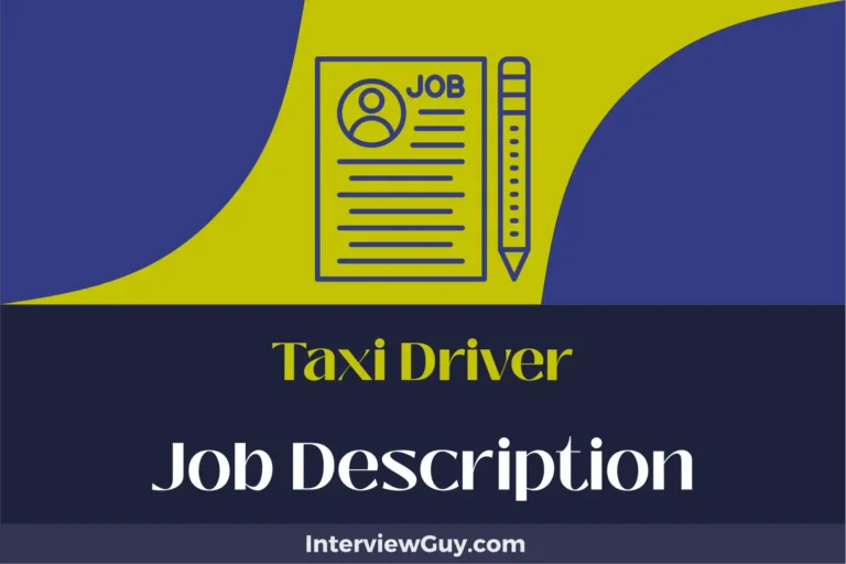 Taxi Driver Job Description [Updated for 2024]
