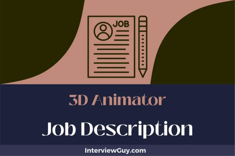 3D Animator Job Description [Updated for 2024]