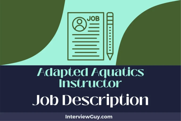Adapted Aquatics Instructor Job Description [Updated for 2024]