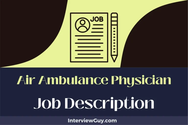 Air Ambulance Physician Job Description [Updated for 2024]