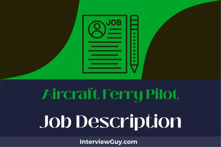 Aircraft Ferry Pilot Job Description [Updated for 2024]