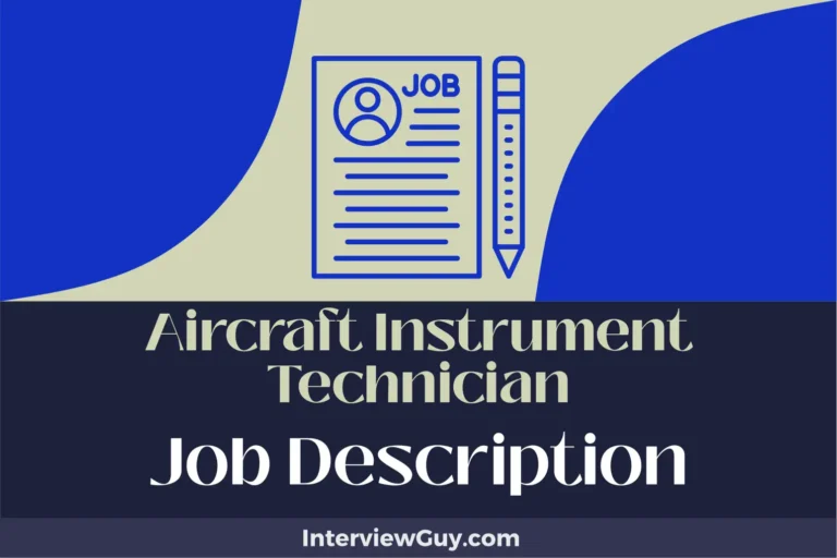Aircraft Instrument Technician Job Description [Updated for 2024]