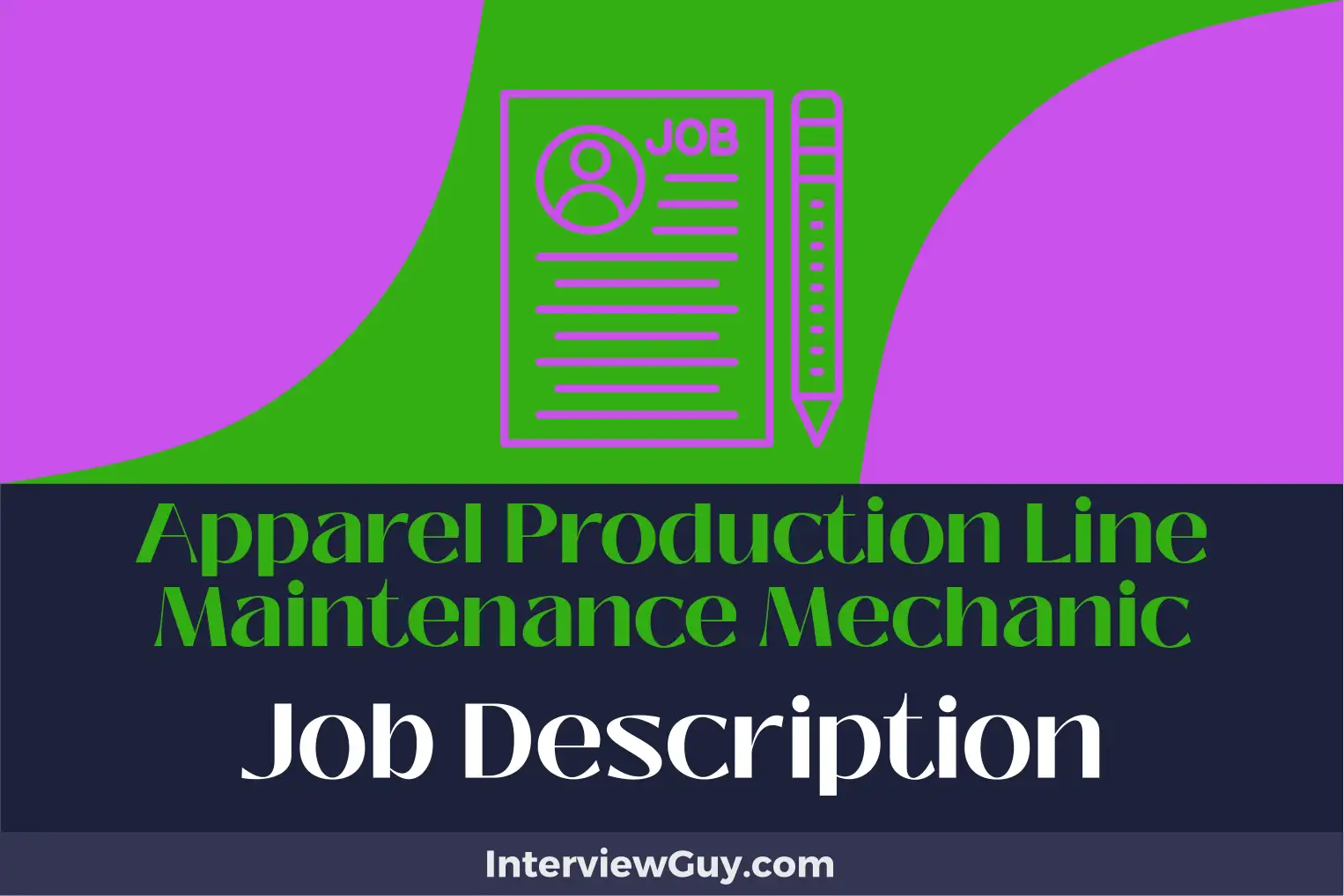 apparel production line maintenance mechanic job description