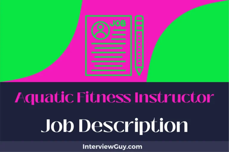 Aquatic Fitness Instructor Job Description [Updated for 2024]