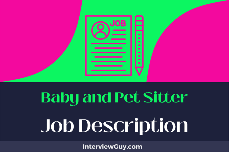 Baby and Pet Sitter Job Description [Updated for 2025]