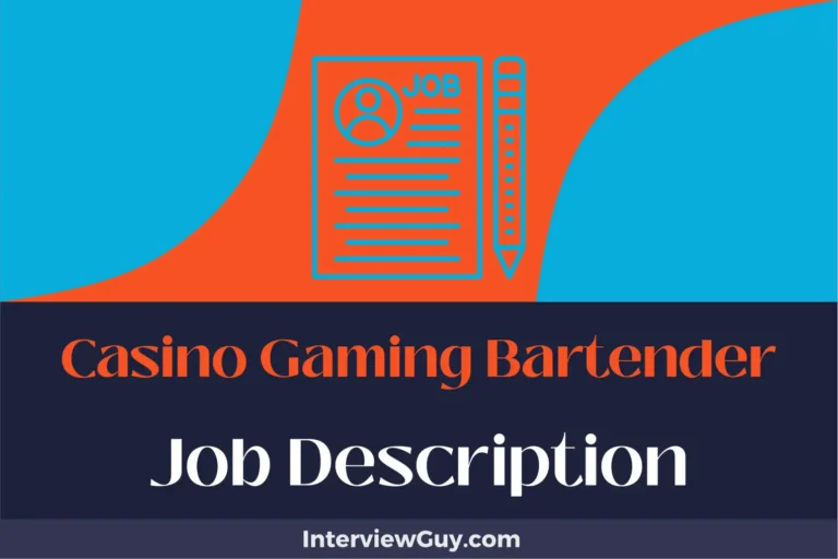 Casino Gaming Bartender Job Description [Updated for 2024]