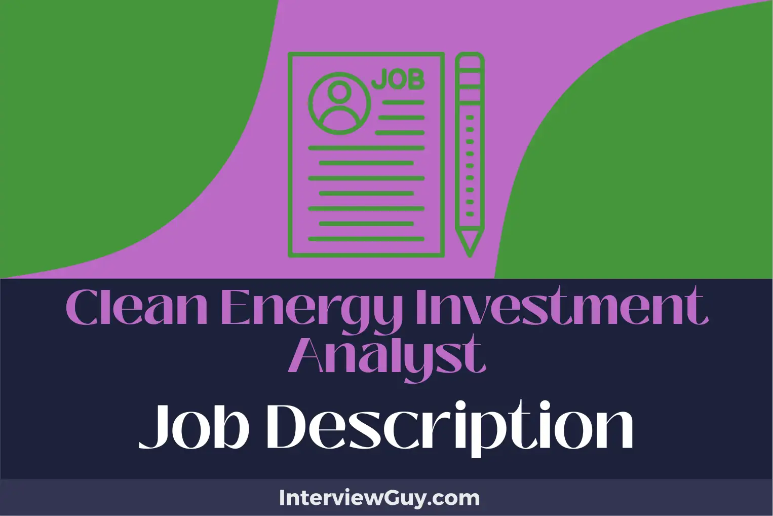 clean energy investment analyst job description