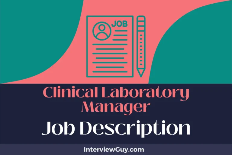 Clinical Laboratory Manager Job Description [Updated for 2024]