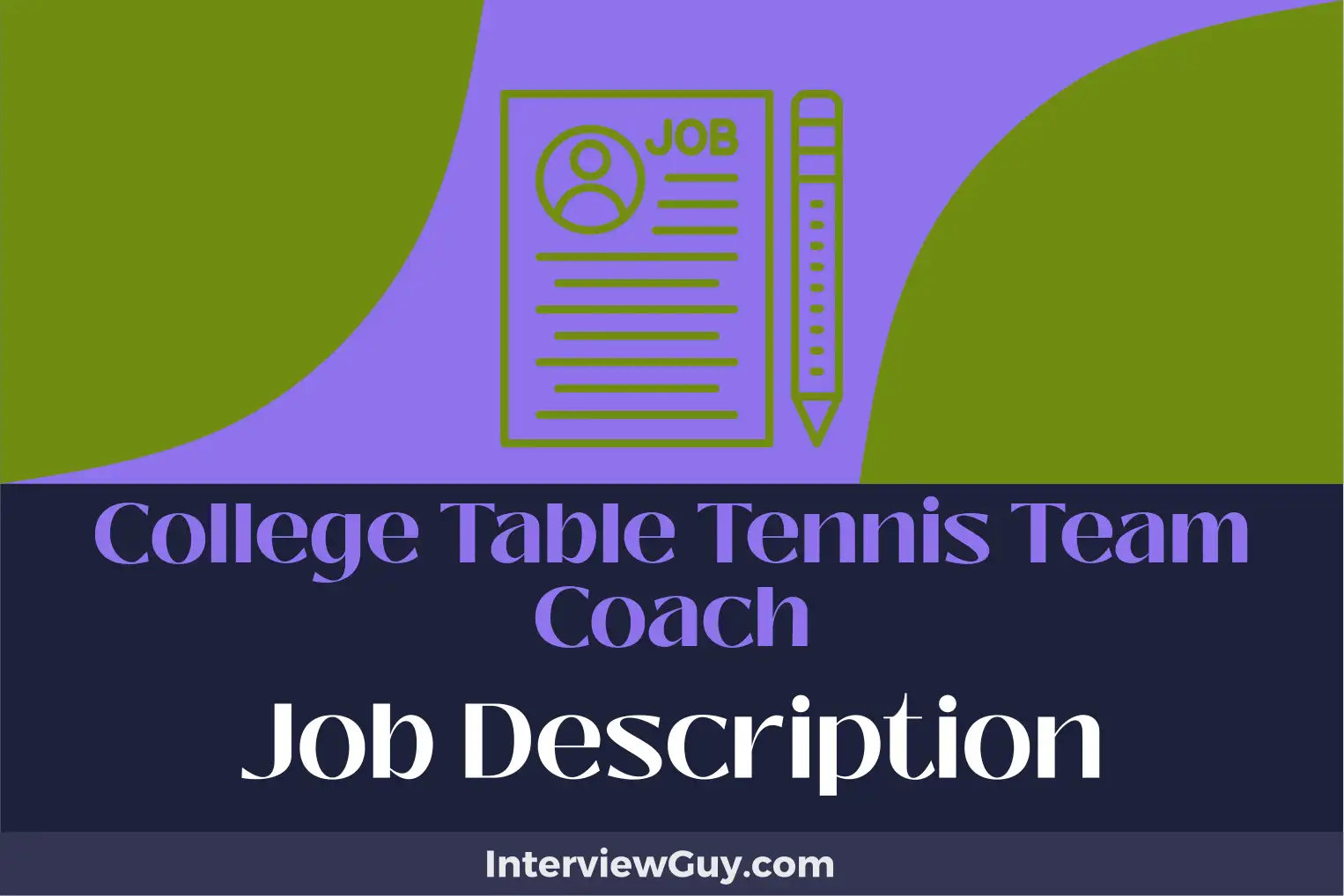college table tennis team coach job description
