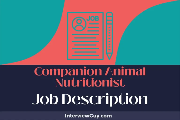 Companion Animal Nutritionist Job Description [Updated for 2024]