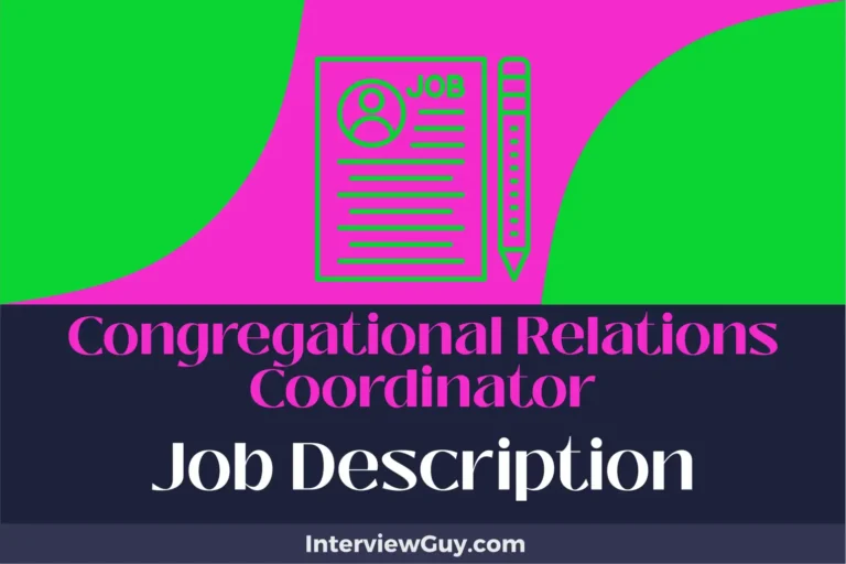 Congregational Relations Coordinator Job Description [Updated for 2025]
