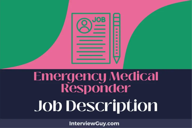 Emergency Medical Responder Job Description [Updated for 2025]