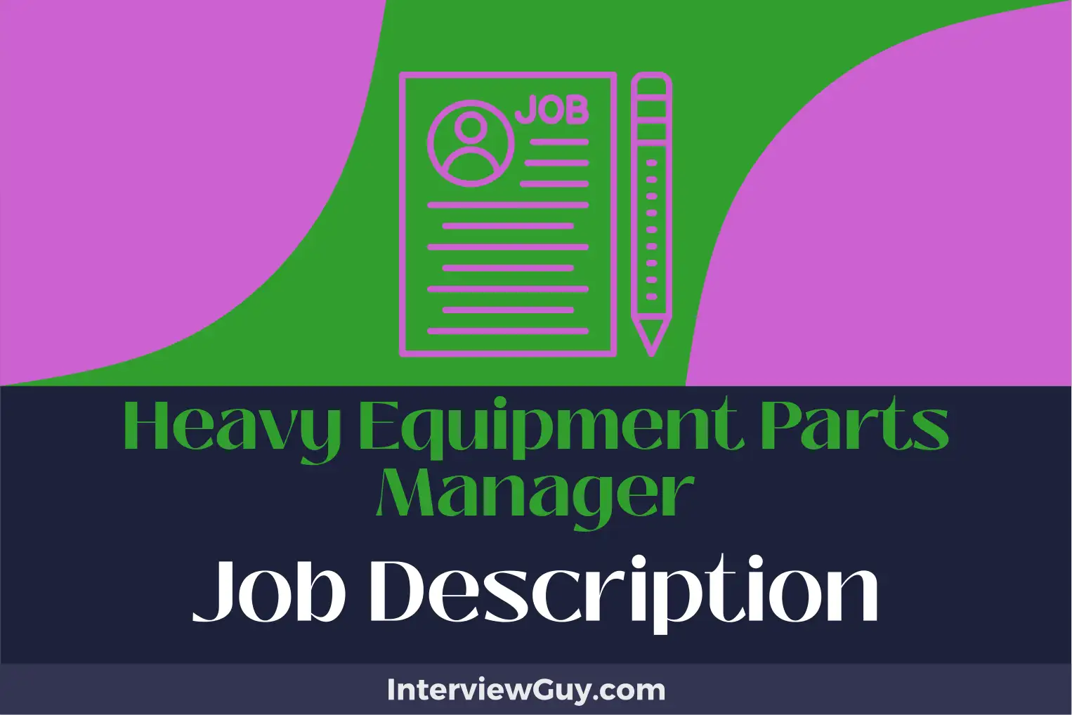 heavy equipment parts manager job description