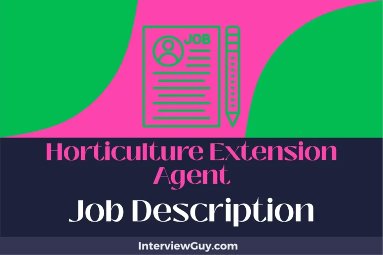 horticulture extension agent job description