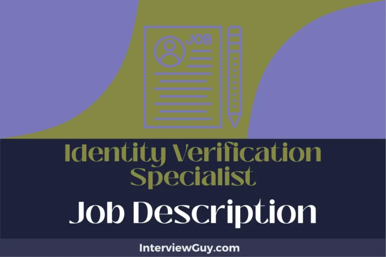 identity verification specialist job description