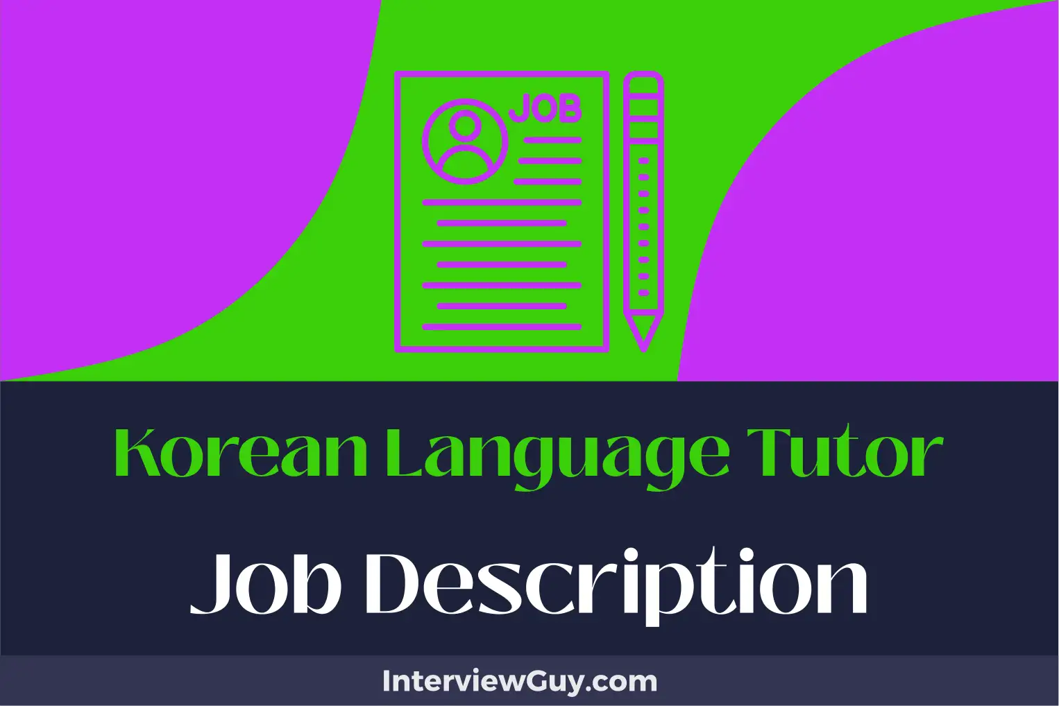 korean language tutor job description