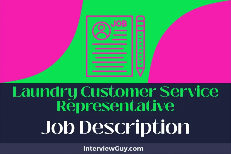 laundry customer service representative job description