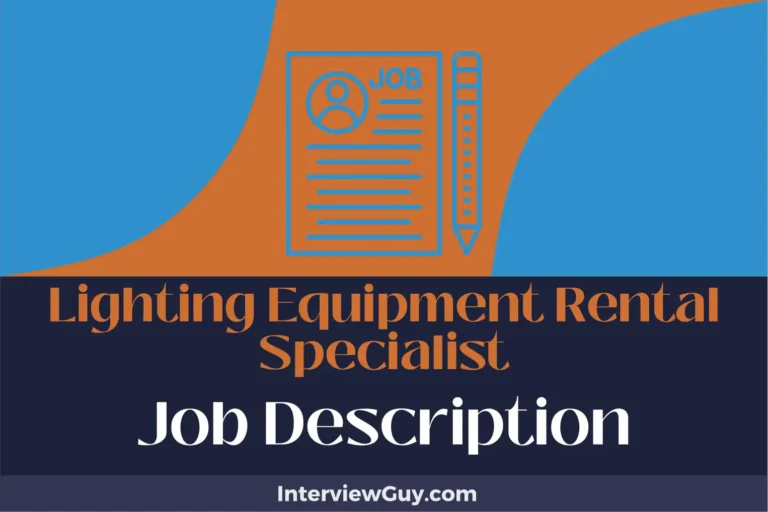 lighting equipment rental specialist job description