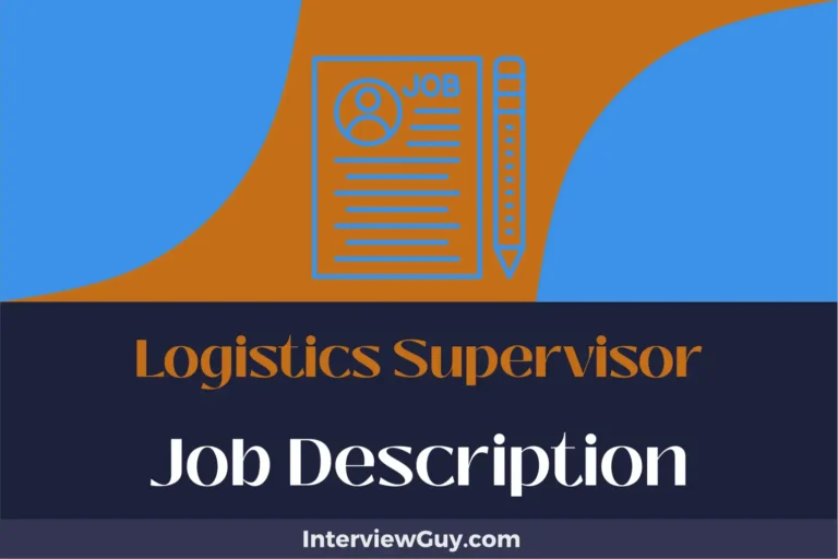logistics supervisor job description