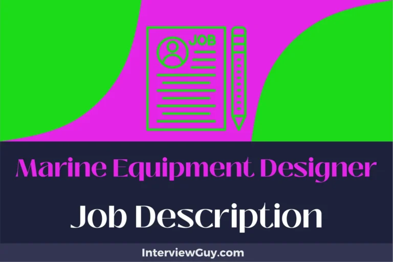 marine equipment designer job description