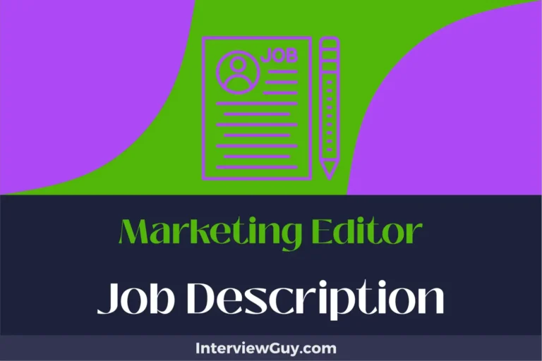 marketing editor job description