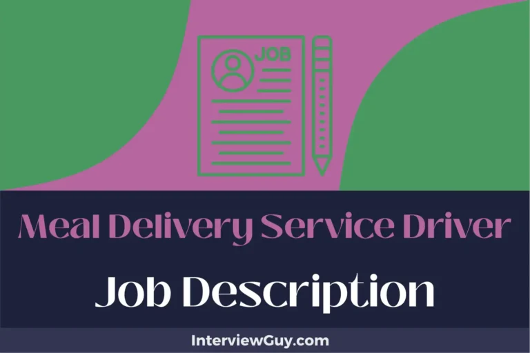meal delivery service driver job description