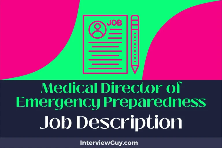 medical director of emergency preparedness job description