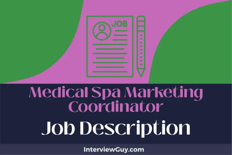 medical spa marketing coordinator job description