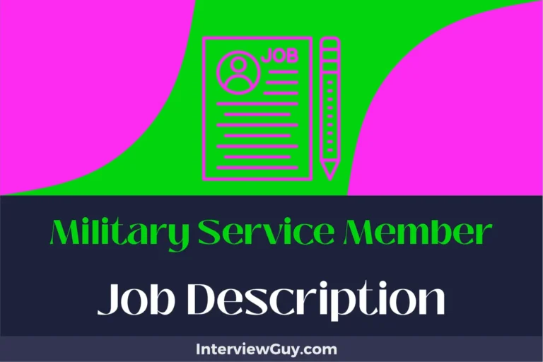 military service member job description