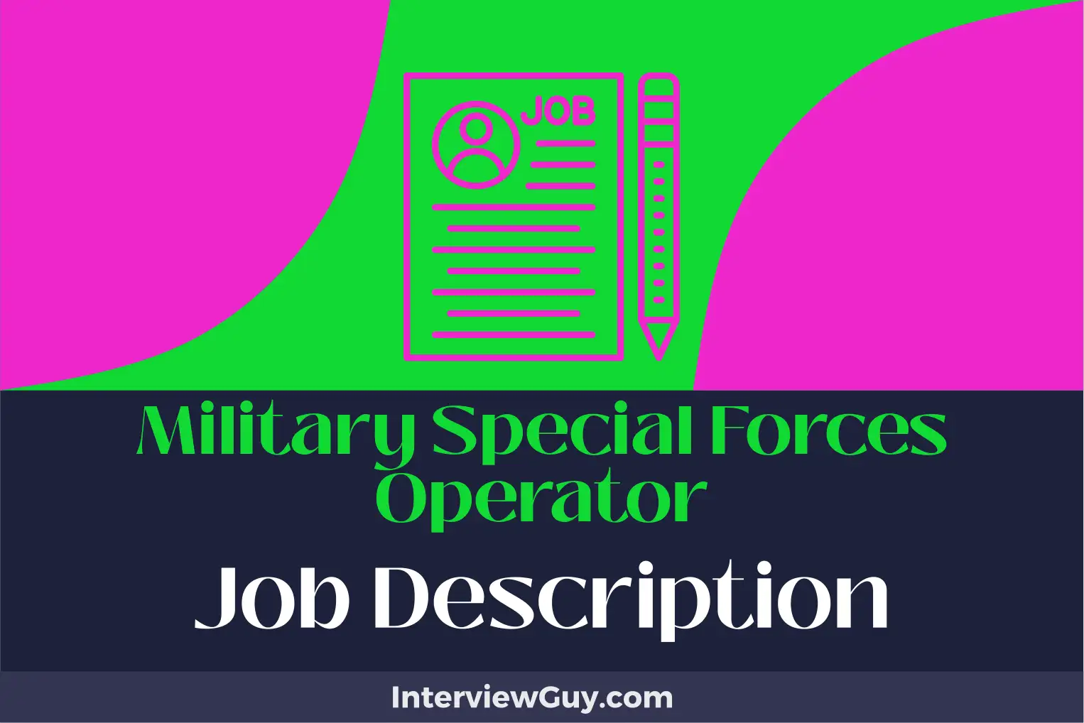 military special forces operator job description