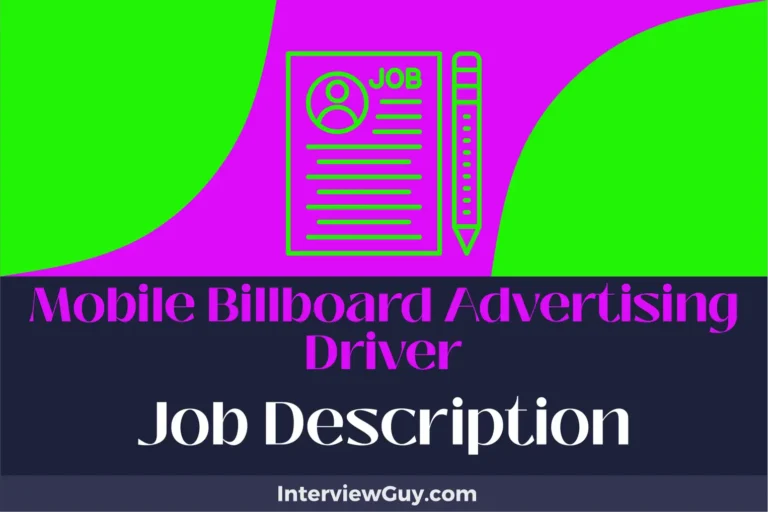mobile billboard advertising driver job description