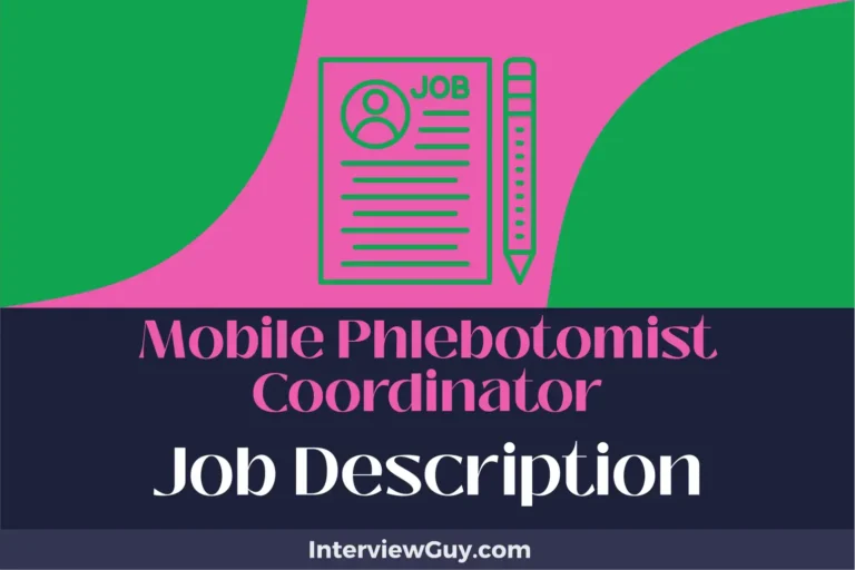 mobile phlebotomist coordinator job description