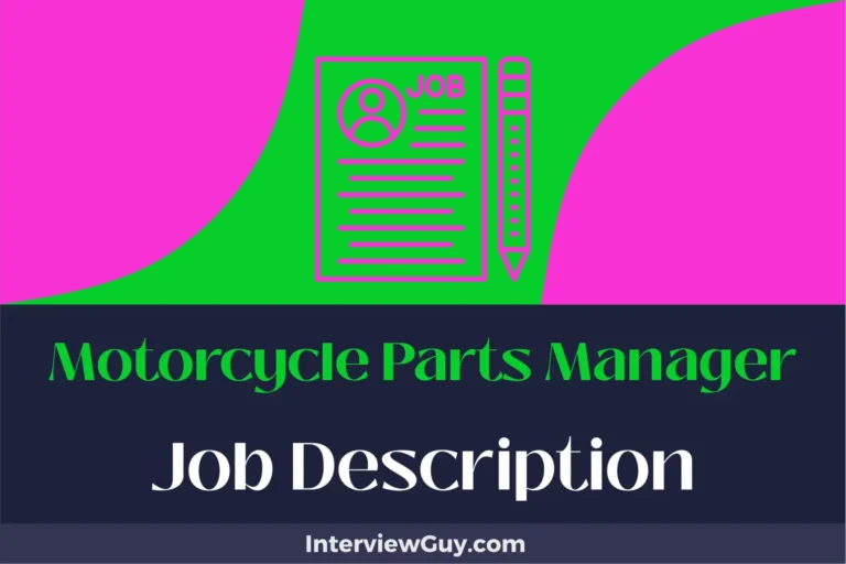 motorcycle parts manager job description