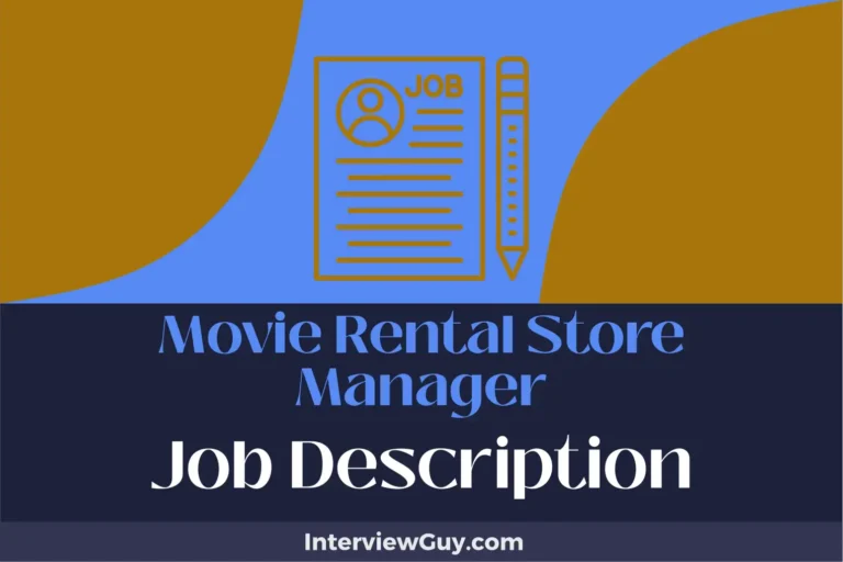 movie rental store manager job description